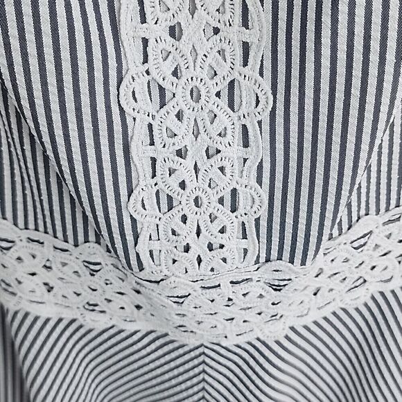 London Times Size 12 Seersucker & Lace Dress - Picture 4 of 7